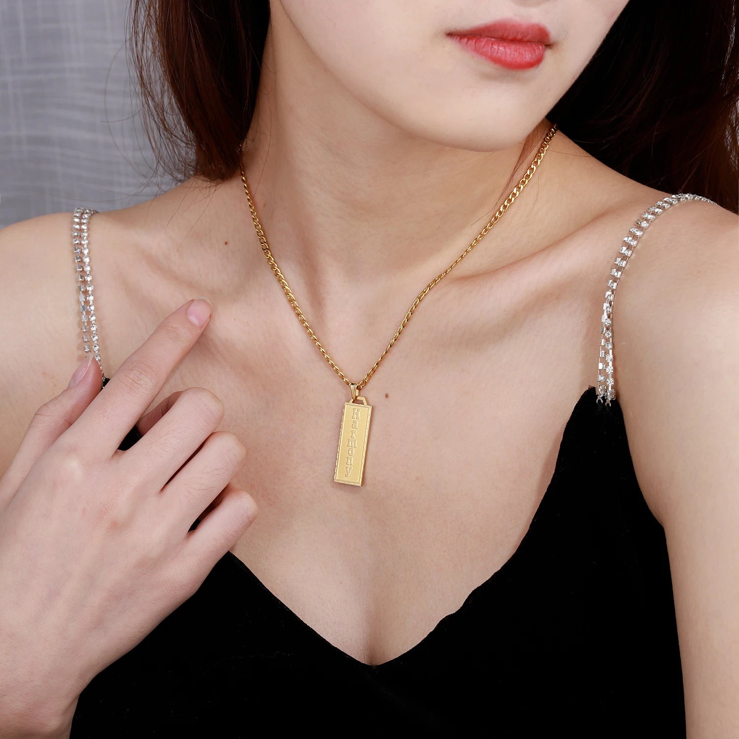 Custom Engraved Name Necklace for Women – Durable Stainless Steel Bar Pendant Jewelry 1