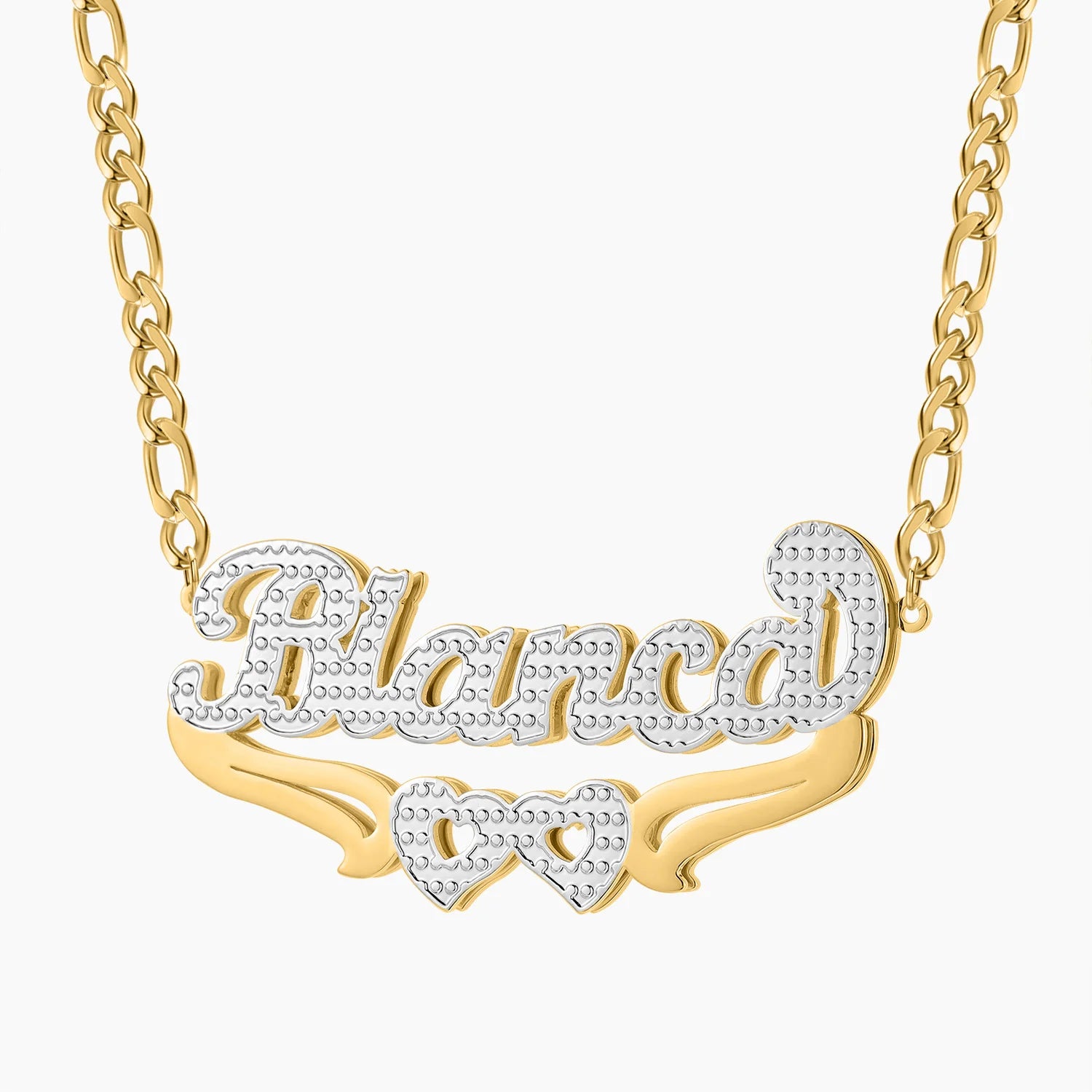 Gold Name Necklace for Women – Personalized Double Plated Heart Pendant in Durable Stainless Steel 2