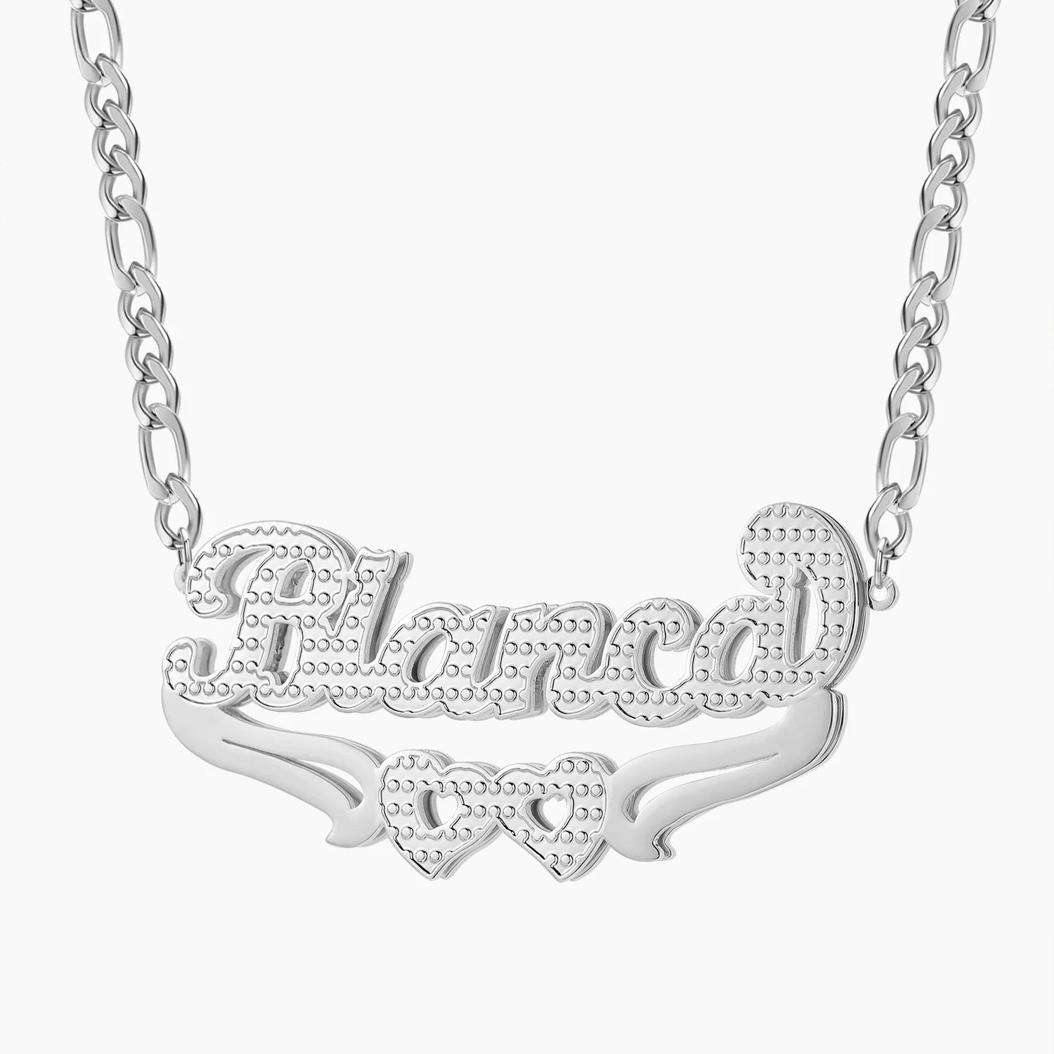 Gold Name Necklace for Women – Personalized Double Plated Heart Pendant in Durable Stainless Steel 6