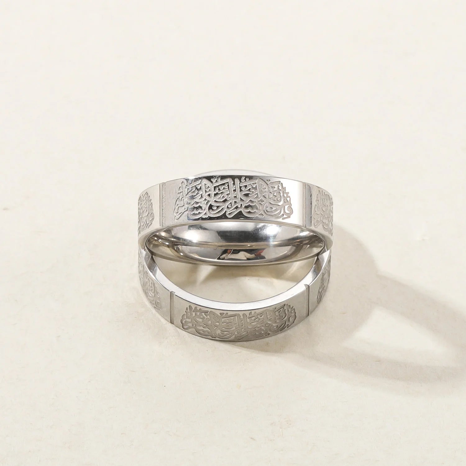 Islamic Calligraphy Ring with Quranic Verse - Arabic Engraved Band for Men and Women, Durable High-Quality Metal, Unisex Design 2
