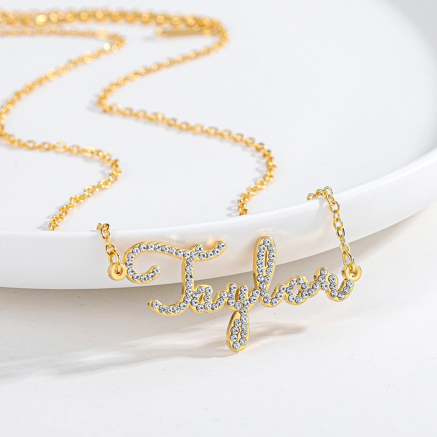 Personalized Name Necklace with CZ Crystals – Custom Gold, Silver, or Rose Gold Jewelry for Women 2